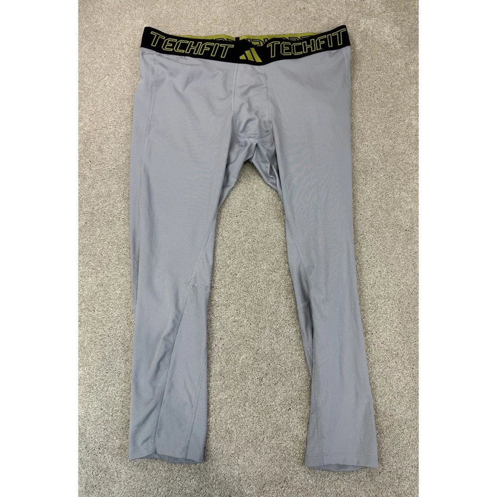 Adidas Techfit Compression Training Long Tight Men's Size 3XL Gray Silver ~ NWT
